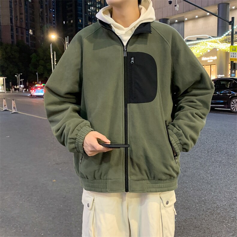 2025秋季新款现货摇粒绒双面穿立领夹克男外套DSA157-1-J2553-P86,男装夹克,电商A157-1