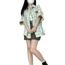 夏季韩版港风薄款短袖衬衫衣女2025年新款上小个子ins宽松简约清，男装T恤，星座1210-1