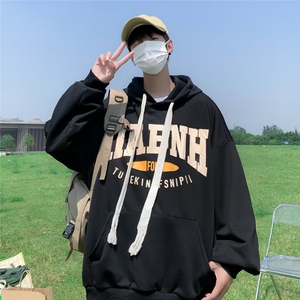 韩版潮流宽松百搭连帽上衣服卫衣男春秋ins潮印花外套 W3810-P38图片