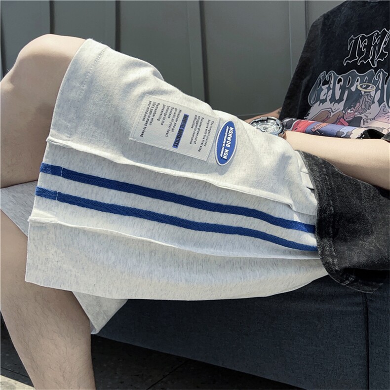 夏季短裤男条纹休闲五分裤高街潮宽松篮球透气运动裤DK02217-P32,男装休闲裤,星座308B-2