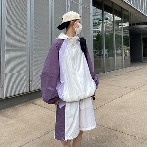 防晒服套装男 夏季运动风拼色时尚防晒衣夹克衫 XZ514-2-1608-P98图片