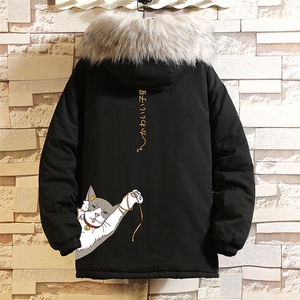 MM48013-P130 冬季大毛领衣男士大码加厚袄男服 砖墙挂拍图片