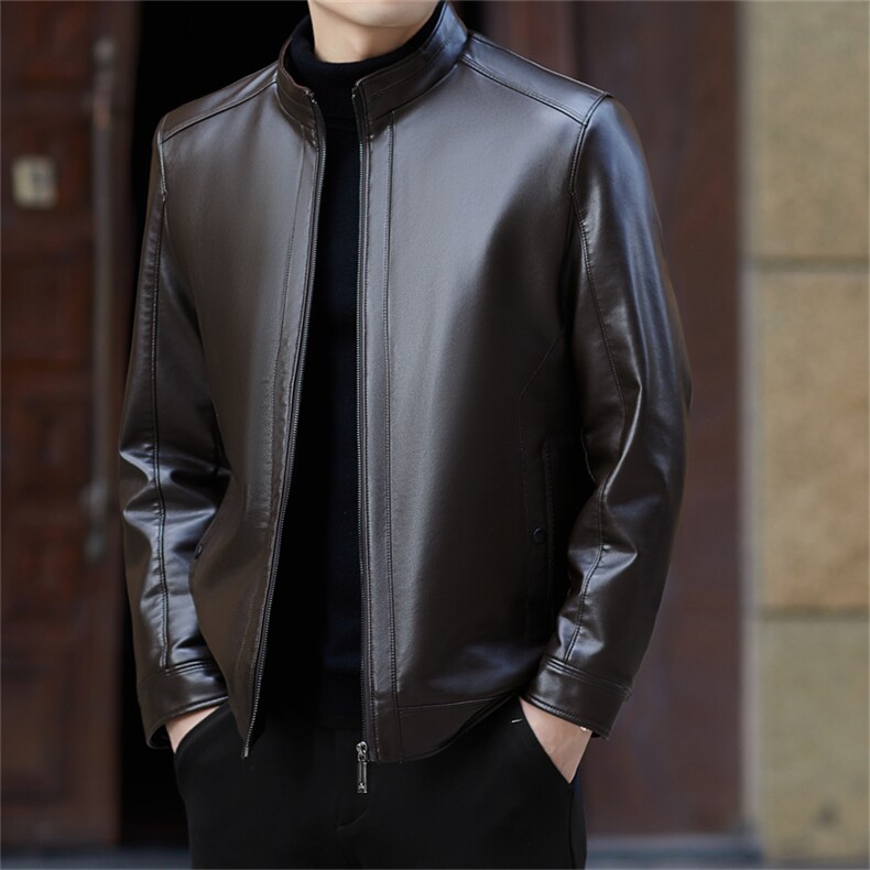 秋冬男士皮毛一体时尚棒球领休闲皮衣男外套皮夹克HD805-P150,男装皮衣,星座1105-3
