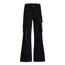 美式复古hiphop重工多口袋嘻哈街头高街喇叭牛仔裤K71526-P50网图，男装牛仔裤，电商B245