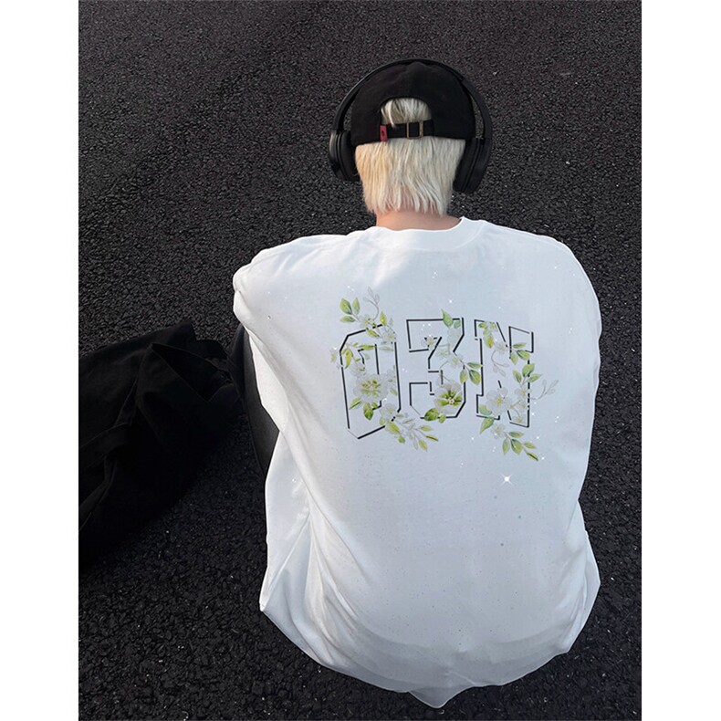 可48小时发货支持抖音得物来样二开美式满天星亮片短袖T恤MTX634,男装T恤,电商A486