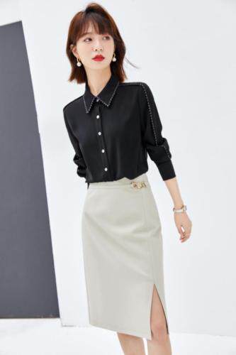 2021秋季新品特种工艺绣气质通勤衬衫，女装衬衫，秋子丰色(3F)