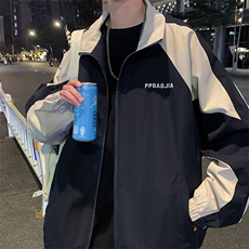 2025新款字母刺绣休闲拼接撞色潮机能风工装夹克外套男J25007-P65，男装夹克，电商A001