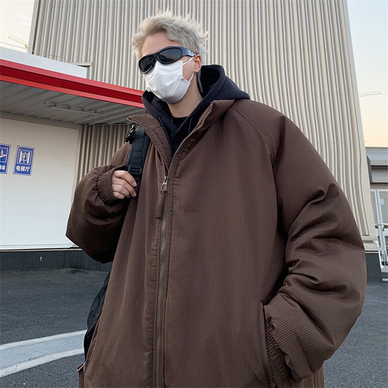 现货立领棉衣男士美式复古加厚外套潮牌工装棉服M0212-P85,男装棉衣,星座308B-2