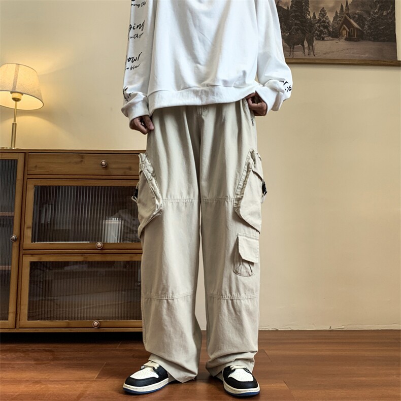 现货工装裤男夏季潮牌直筒裤日系复古潮流冲锋裤子K5249-P55,男装休闲裤,星座512-4