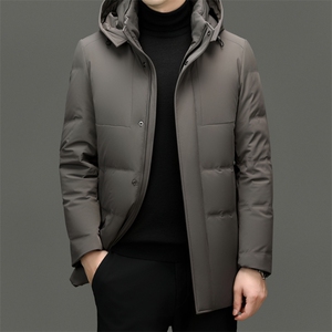 XL-R32789男士冬季连帽可脱卸兔毛内胆外套修身时尚休闲上衣派克图片