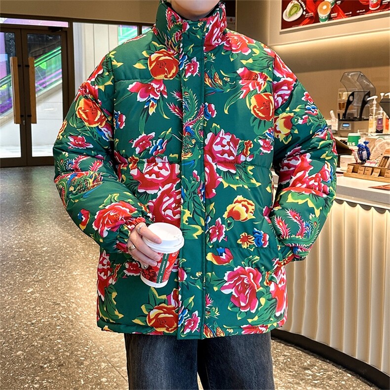 1506/MY203/P70秋冬款东北大花新中式风民族风青少年棉服男棉衣,男装民族服装,星座1506