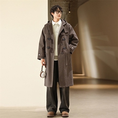 【精品大货】毛呢大衣男中长款风衣男长款牛角扣F999款P138港风A，男装风衣，星座401