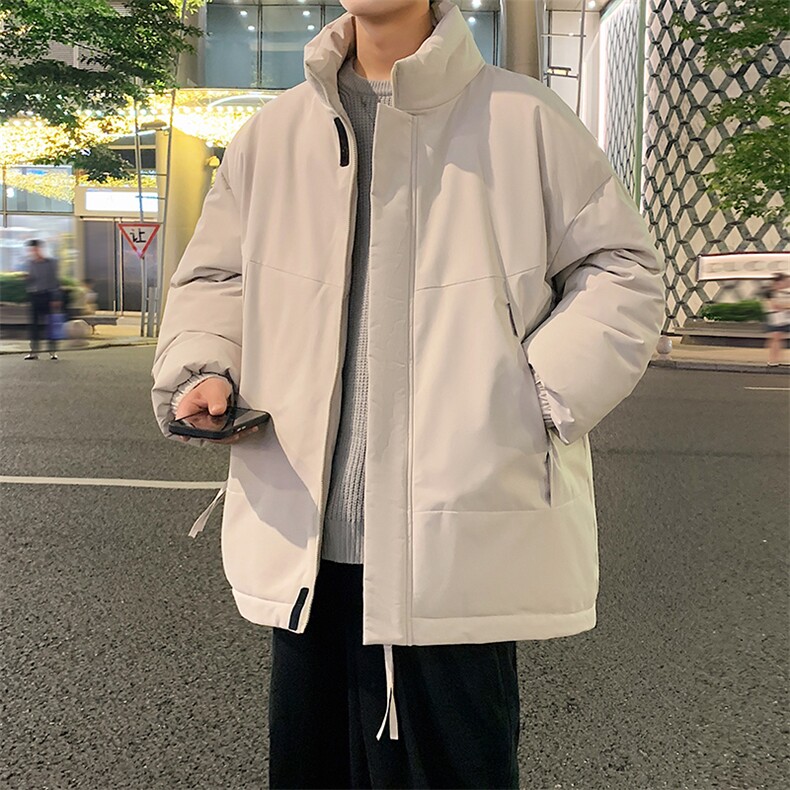 现货美式高街休闲夹克冬季立领纯色三防户外工装加厚棉服外套,男装夹克,电商A486