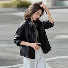 【秋季女装新款】大量现货短款皮衣外套P-115，女装皮衣，简古