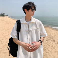 夏季新款衬衫潮流慵懒男方领衬衫W1258P38，男装衬衫，星座1116-2