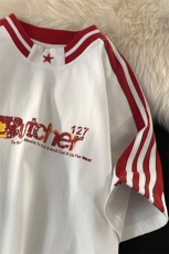 中性平铺刺绣五角星拼接立体印花T恤短袖五分半袖打底衫XT04-P50，男装T恤，星座216(原A116)