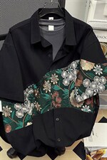 1港风短袖衬衫情侣大码M-5XL中性风网红短袖衬衫男DCS7743P42控68，男装T恤，星座226-2