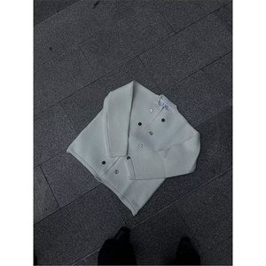 美式新款小众设计感宽松针织开衫纽扣装饰毛衣外套男女33011-p55图片