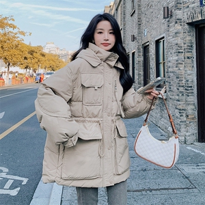 现货工装中长款羽绒服50绒图片