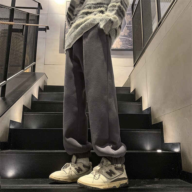 冬季羊羔毛加绒加厚束脚卫裤XZ604-K101-P60控78,男装休闲裤,星座604