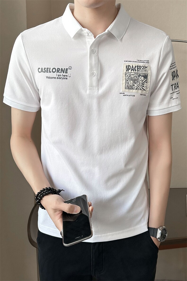 男装短袖POLO衫潮牌印花贴布休闲百搭T恤男夏季B317/1158/P58,男装T恤,电商B317