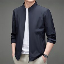 2023秋款外套上衣中老年立领茄克男夹克爸爸装外套MNSA21307-P140,男装夹克,电商B212（原钱塘6029）