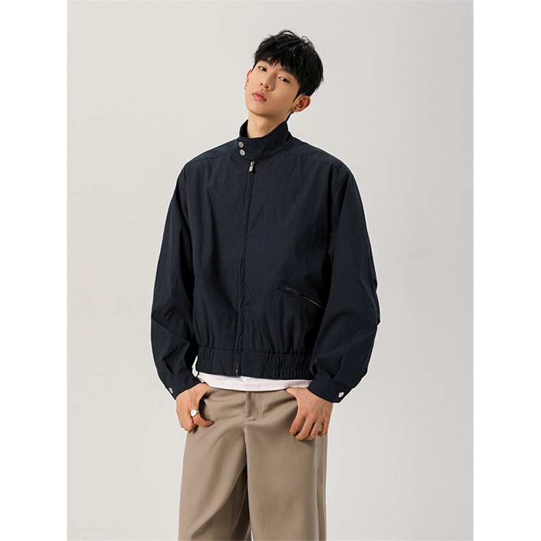 JK006-P65控118秋季老钱风复古宽松外套男cleanfit立领短款夹克,男装夹克,电商A058-1（原电商C417）