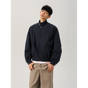 JK006-P65控118 秋季老钱风复古宽松外套男cleanfit立领短款夹克图片