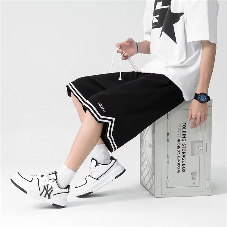 休闲运动短裤男士韩版潮拼色2024夏季新款ins宽松五分裤K5358-P47,男装牛仔裤,星座412-2