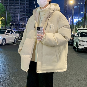 WASSUPHAPPY羊羔绒秋冬季男士加绒加厚棉衣潮流连帽棉服保暖外套