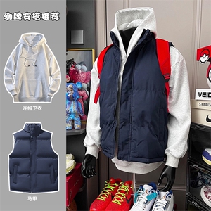 网图秋冬叠穿男立领外套短款棉马甲B908-特P26/卫衣W4690-特P32图片