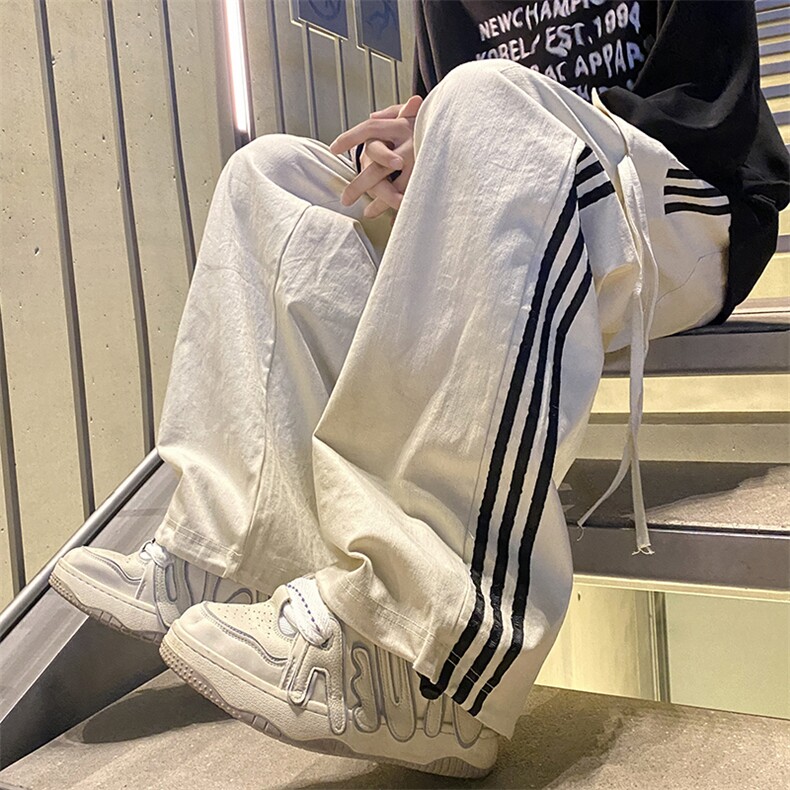 日系青春流行休闲裤潮时尚潮牌原宿新款长裤简约男抽绳束脚春季,男装休闲裤,星座716-2
