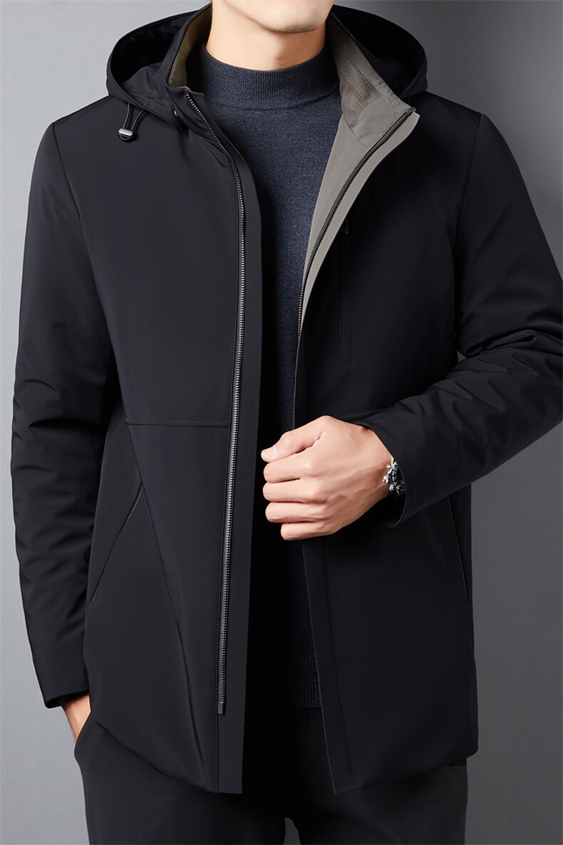 BIJ-N8131男士水貂毛领派克服外套休闲连帽皮草大衣尼克服夹克,男装夹克,电商B360