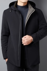 BIJ-N8131男士水貂毛领派克服外套休闲连帽皮草大衣尼克服夹克，男装夹克，电商B360