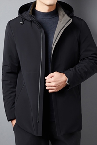 BIJ-N8131男士水貂毛领派克服外套休闲连帽皮草大衣尼克服夹克图片
