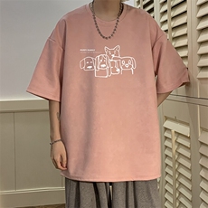 麂皮绒短袖t恤男大码半袖男酒店风JD82404-P25，男装T恤，电商A040