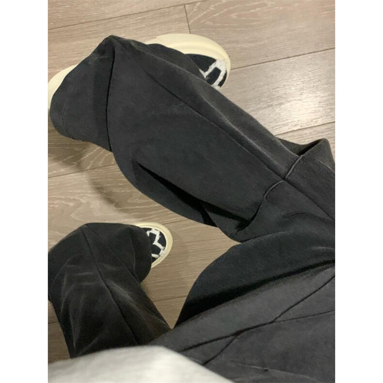 【有货】cleanfit灰色褶皱卫裤男潮牌痞帅炸街裤子X812LL-特P58图片