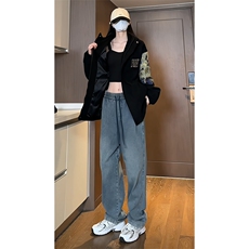 2024春季新款女模内景大码灯芯绒刺绣夹克M-5XHJ23945-特P65，男装夹克，电商A022