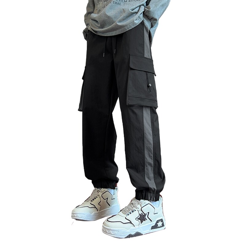 秋季休闲男士工装裤时尚拼接束脚裤大口袋九分裤,男装工装外套,星座209-1