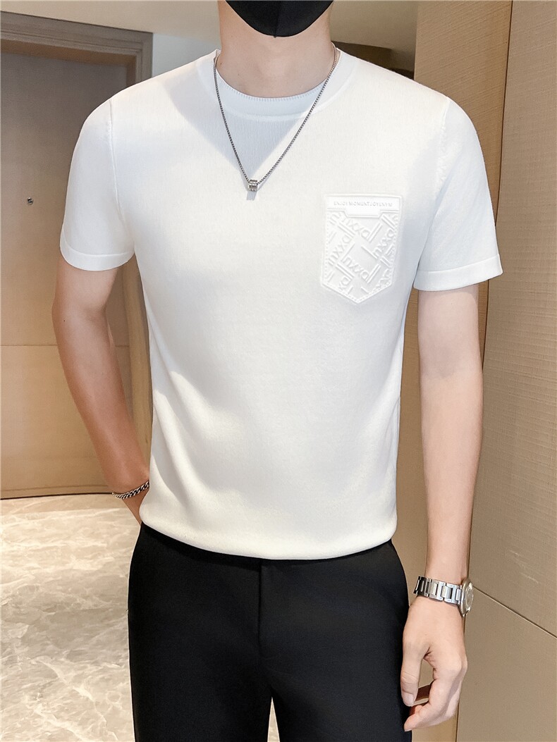 店主风秋冬男士针织衫新款圆领套头短袖毛衣301A-1/M13/P55控75,男装T恤,星座301A-1