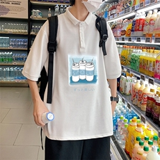 PL57148-P35翻领短袖polo衫男大码胖子半袖t恤男有领保罗衫模特，男装Polo衫，电商A040