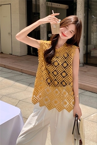 夏季无袖蕾丝小衫女图片