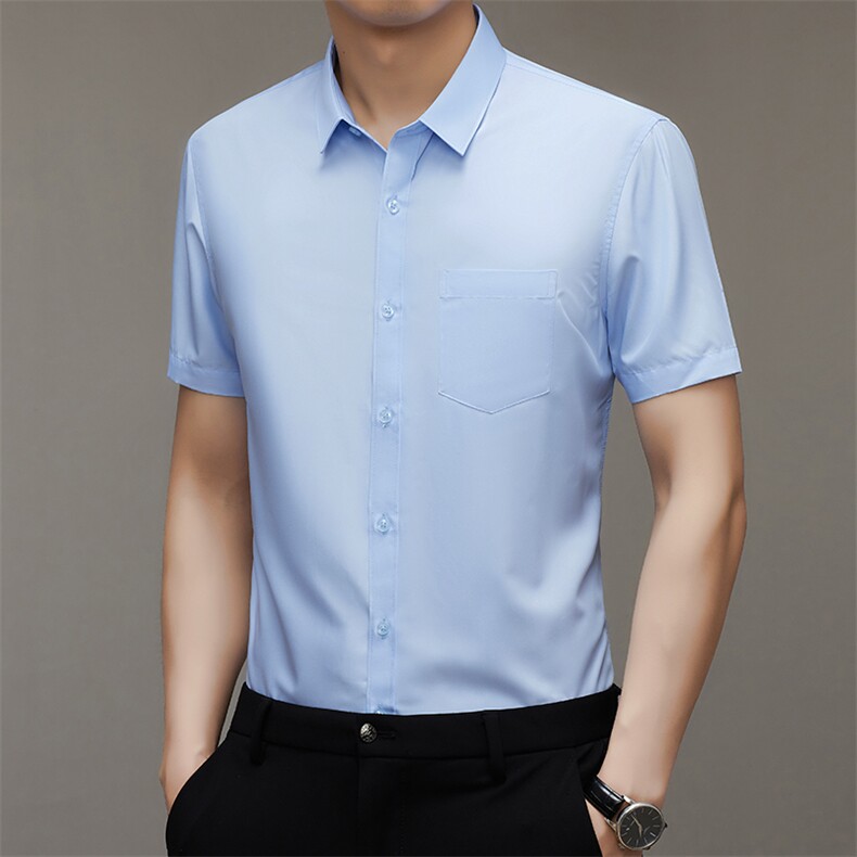 BSS408男式2023年夏季新款衬衫男短袖商务时尚休闲衬衣男装P50,男装衬衫,电商B360