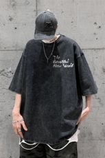 高街做旧水洗蜡染潮牌宽松短袖t恤美式复古517A-2-SX212-P38，男装T恤，星座517A-2