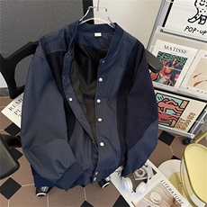秋季新款港风美式vibe潮流灯芯绒拼接双层外套棒球服JK1401-P58，男装夹克，星座313A(原308A-2)