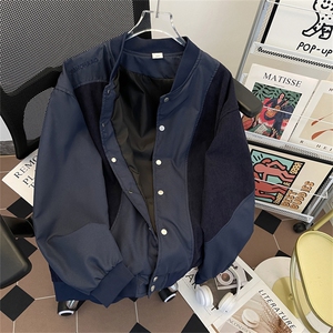 秋季新款港风美式vibe潮流灯芯绒拼接双层外套棒球服 JK1401-P58图片