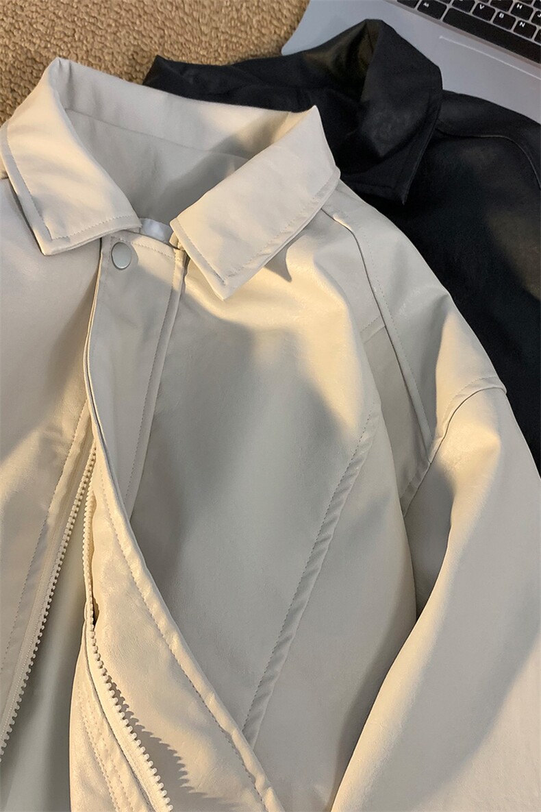 抖音直播！pu皮衣机车服宽松夹克男CP40-特p65控价：118,男装夹克,电商B371