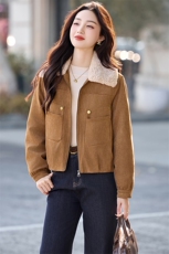 （现货）XBL新款2025年冬季短款羽绒服派克服保暖90白鸭绒1026，女装毛呢外套，欣贝拉