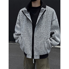 黑墙秋季工装夹克潮牌银丝斜纹雪尼尔翻领休闲外套A436-6109-P75，男装夹克，电商A436
