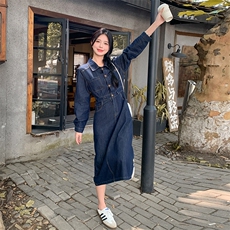 新款现货主推牛仔连衣裙9871-P135-K188，女装连衣裙，2C129